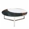 Mid-Century Round Coffee Table with Marquetery & Marble. France, 1970s, Image 1