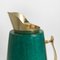 Bottiglia thermos in pelle di capra verde e metallo dorato di Aldo Tura, anni '60, Immagine 4