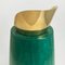 Bouteille Thermos en Peau de Chèvre Teintée Verte et Métal Doré par Aldo Tura, 1960s 3