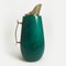 Bottiglia thermos in pelle di capra verde e metallo dorato di Aldo Tura, anni '60, Immagine 8