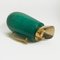Bottiglia thermos in pelle di capra verde e metallo dorato di Aldo Tura, anni '60, Immagine 9