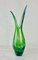 Grüne Murano Vase mit Blautönen, 1970er 1