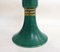 Large Art Deco Vase with Flared Shape Trumpet in Green Earthenware & Gilding by Cab for Ceramique Dart De Bordeaux, 1940s 6