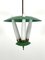 Lanterne Mid-Century Verte à Trois Verres en Opaline, Italie, 1950s 1