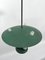 Mid-Century Green Three Opaline Glasses Lantern, Italy, 1950s 3