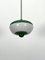 Lámpara colgante Mid-Century de laca verde y vidrio lechoso, Italia, años 50, Imagen 4
