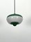 Mid-Century Green Lacquer and Milk Glass Pendant, Italy, 1950s 4