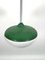 Mid-Century Green Lacquer and Milk Glass Pendant, Italy, 1950s 5