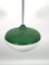 Mid-Century Green Lacquer and Milk Glass Pendant, Italy, 1950s, Image 5