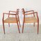 Mid-Century Danish Teak Armchair Model 62 by Niels O. Møller for J L Moller, Denmark, 1960s, Set of 2 9