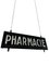Vintage French Industrial Double Sided Glass Pharmacy Sign, Image 2