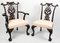 Esszimmerstühle und Sessel im Chippendale Stil, 19. Jh., 4er Set 6