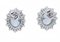 18 Karat White Gold Modern Earrings with Topazs & Diamonds, Set of 2, Image 3