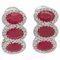 18 Karat White Gold Earrings with Rubies & Diamonds, Set of 2, Image 1