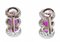 18 Karat White Gold Earrings with Rubies & Diamonds, Set of 2, Image 3