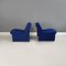 Italian Modern Blue Fabric Alky Lounge Chairs attributed to Piretti for Anonima Castelli, 1970s, Set of 2 4