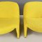 Moderne italienische Alky Sessel aus gelbem Stoff von Piretti für Anonima Castelli 1970, 2er Set 6