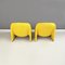 Moderne italienische Alky Sessel aus gelbem Stoff von Piretti für Anonima Castelli 1970, 2er Set 5
