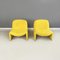 Fauteuils Alky Modernes en Tissu Jaune attribués à Piretti pour Anonima Castelli 1970, Italie, Set de 2 3