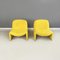 Italian Modern Yellow Fabric Alky Lounge Chairs attributed to Piretti for Anonima Castelli 1970, Set of 2 3