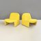 Italian Modern Yellow Fabric Alky Lounge Chairs attributed to Piretti for Anonima Castelli 1970, Set of 2 2