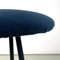 Mid-Century Italian Modern Black Metal and Blue Fabric Tripod Stool, 1950s 6