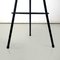 Moderner italienischer Mid-Century Tripod Hocker aus schwarzem Metall & blauem Stoff, 1950er 8