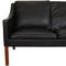 3-Seater Sofa Model 2209 in ​​Black Leather by Børge Mogensen for Fredericia, 1990s 6