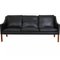 3-Seater Sofa Model 2209 in ​​Black Leather by Børge Mogensen for Fredericia, 1990s 1