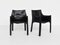 Modell CAB 413 Stühle aus schwarzem Patina Leder von Mario Bellini für Cassina, Italien, 1977, 2er Set 1