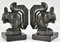 Art Deco Squirrel Bookends by Max Le Verrier, 1930s, Set of 2 3