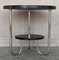 French Art Deco Mahogany and Chrome Two-Tiered Side Table, 1950s 7