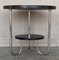 French Art Deco Mahogany and Chrome Two-Tiered Side Table, 1950s, Image 7