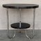 French Art Deco Mahogany and Chrome Two-Tiered Side Table, 1950s, Image 4