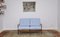 Scandinavian Blue Sofa in Afromosia Wood, 1960s, Image 1