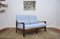 Skandinavisches Blaues Sofa aus Afromosia Holz, 1960er 2
