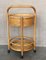 Mid-Century Round Serving Bar Cart in Bamboo & Rattan, Italy, 1960s 3