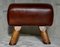 Vintage Leather Pommel Foot Stool, 1940 1