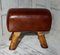 Vintage Leather Pommel Foot Stool, 1940 4