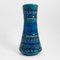 Konische Vase aus Blauer & Grüner Rimini Keramik von Aldo Londi für Bitossi, Italien, 1960er 1
