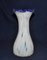 Vase Murano Blanc avec Bordure Bleue, 1970s 1