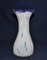 Weiße Murano Vase mit blauem Rand, 1970er 1