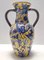 Vintage Handmade Yellow and Blue Glazed Ceramic Amphora by Zulimo Aretini, Italy, 1950s 1