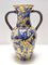 Vintage Handmade Yellow and Blue Glazed Ceramic Amphora by Zulimo Aretini, Italy, 1950s 4