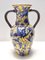 Vintage Handmade Yellow and Blue Glazed Ceramic Amphora by Zulimo Aretini, Italy, 1950s, Image 4