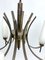 Mid-Century 8 Lights Brass and Opaline Glass Chandelier, Italy, 1950s, Image 5