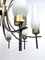 Mid-Century 8 Lights Brass and Opaline Glass Chandelier, Italy, 1950s 6