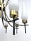 Mid-Century 8 Lights Brass and Opaline Glass Chandelier, Italy, 1950s, Image 6