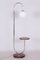 Lámpara de pie Bauhaus de nogal y cromo, Chequia, años 30, Imagen 1