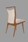 Moderne französische Mid-Century Esszimmerstühle aus Teak mit geschnitzten Messingspiegeln, 4 . Set 6